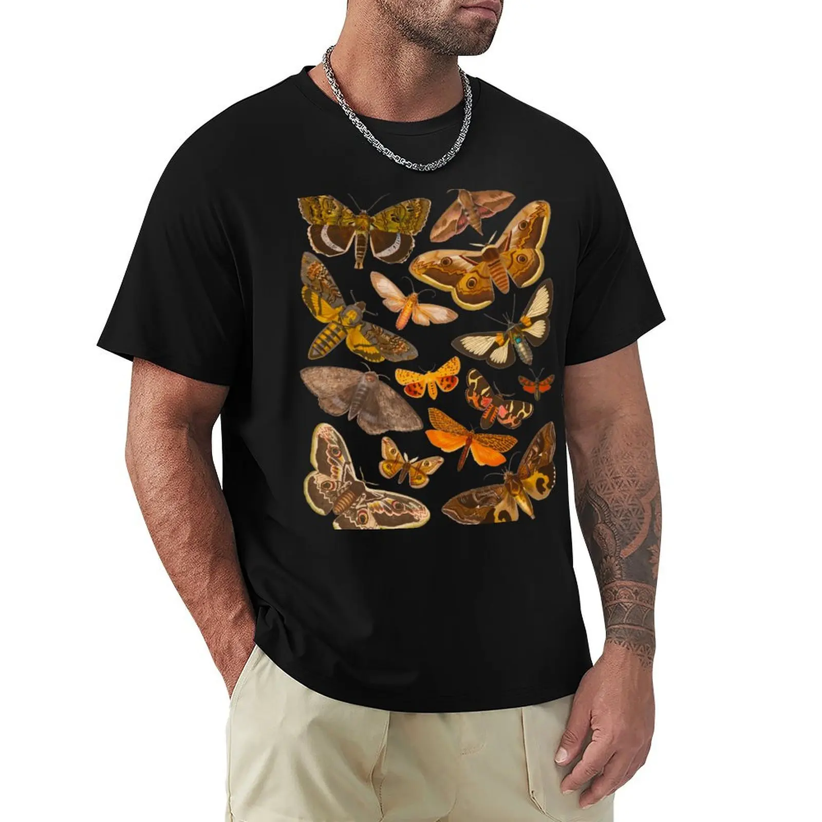 

Vintage Fairycore Fairygrunge Cottagecore moths T-Shirt shirts graphic tees Blouse blacks Men's clothing