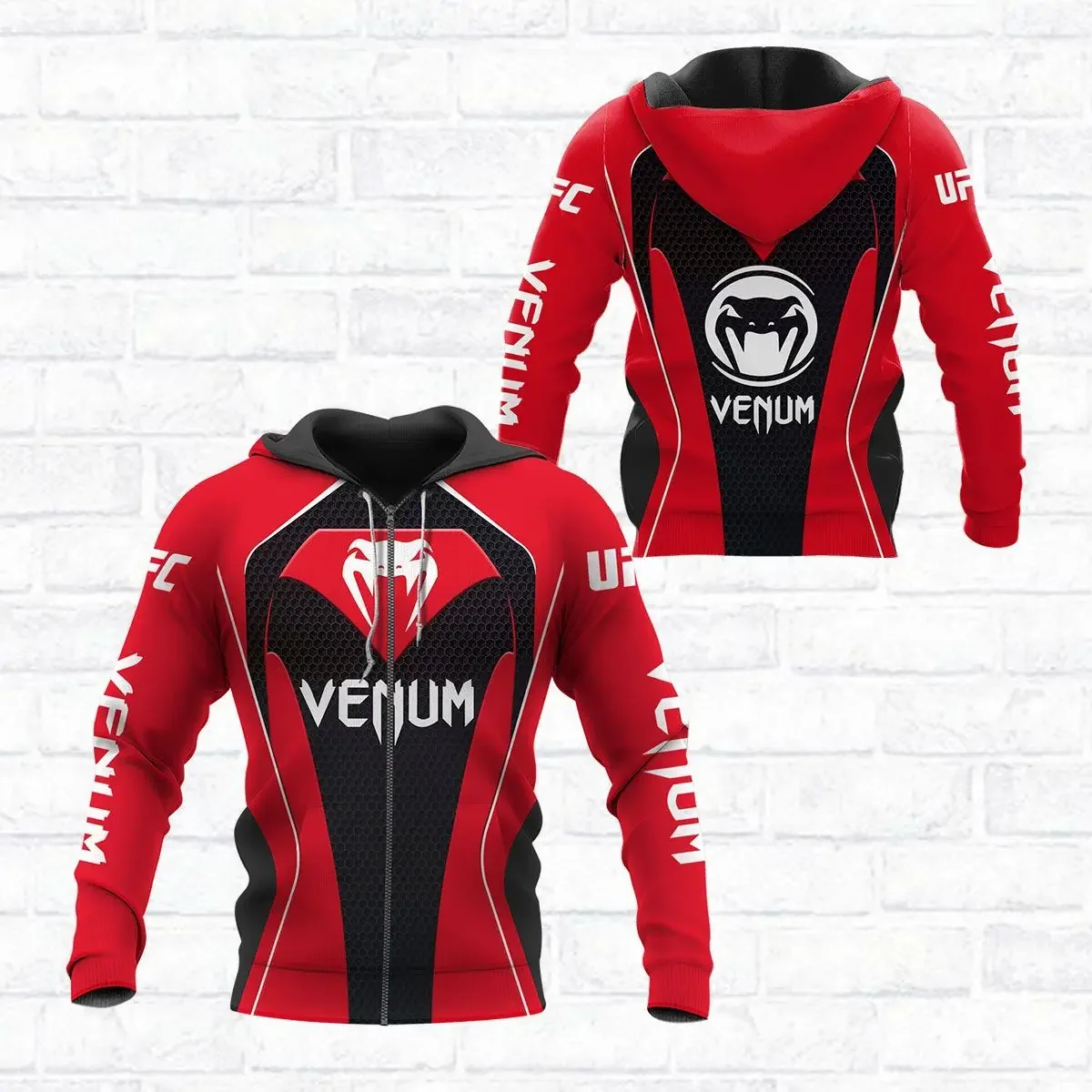 

2023 New Men's Spring Boxing Training Top 3D Printed Unisex Crew Neck Casual Hoodie Slim Sports Zipper Sweatshirt