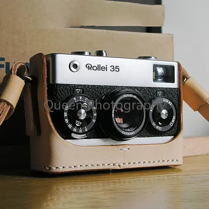 

Genuine Leather Cowhide Bag Body BOX Case For Rollei 35 35S 35T 35SE Camera Protective Sleeve Shell with Straps Handwork Camera