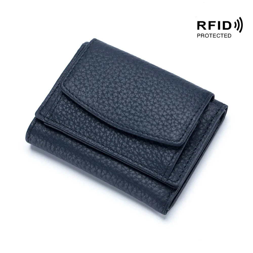 Women's Genuine Leather Fashion Wallet with Mini Coin Pocket and RFID Blocking
