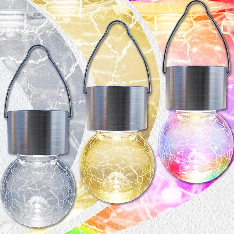 Solar Hanging Lights, Christmas Decoration Lights with Multi-Color Changing Crac