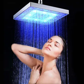Shower Head - 8-Inch Rain Red Green Blue LED 1