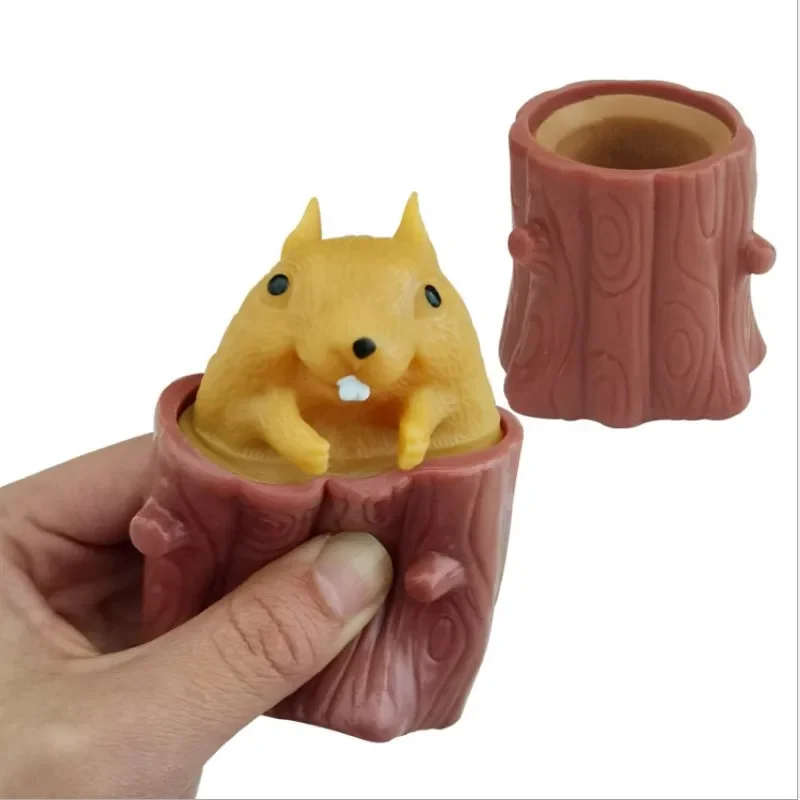 

Decompression Adults Vent Toys Squishy Evil Squirrel Cup Kawaii Chipmunks Fun Pop Stress Relieve Fidget Toy For Kids Antistress