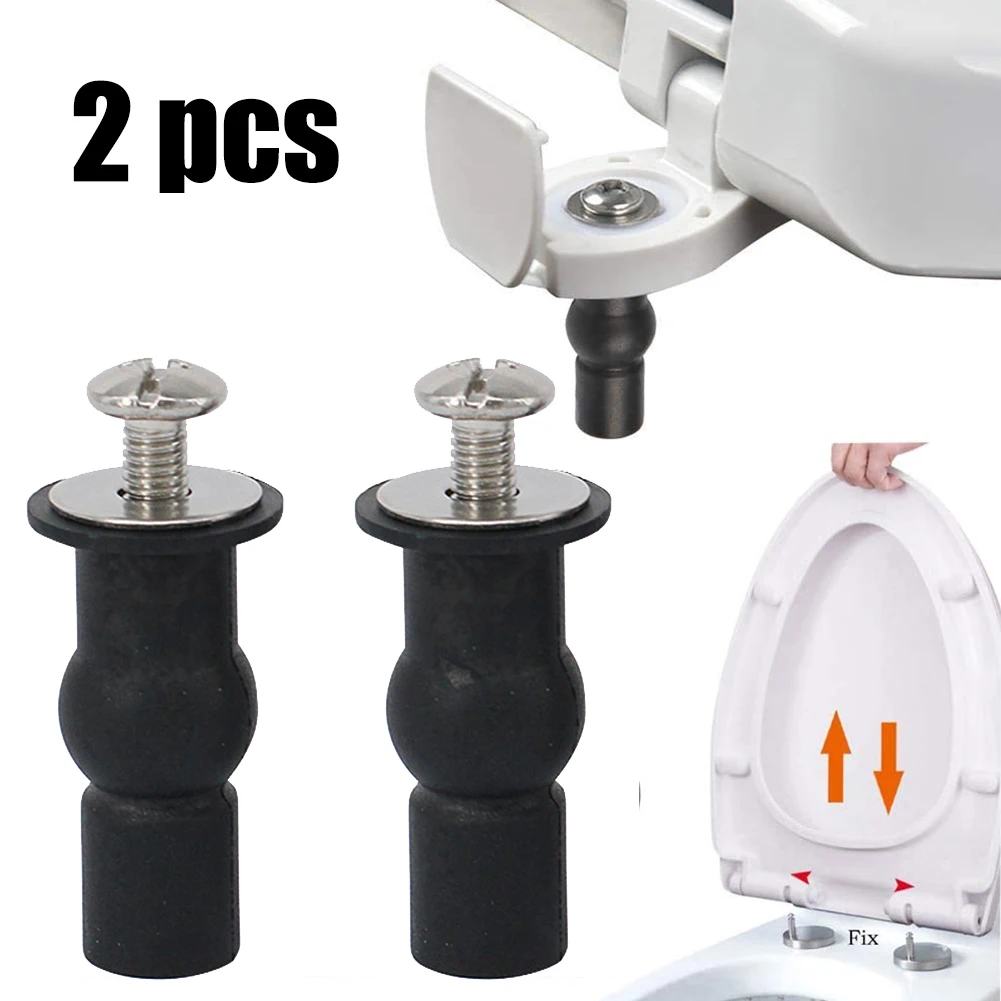 

2 Pack Toilet Seat Screws Hinges Expanding Rubber Top Nuts Fixings WC Blind Hole Bathroom Accessories Replacement