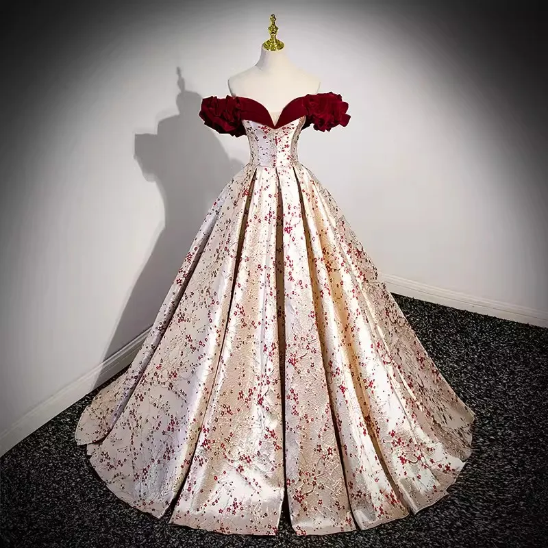 

Платье женское атласное длинное с V-образным вырезом и оборками