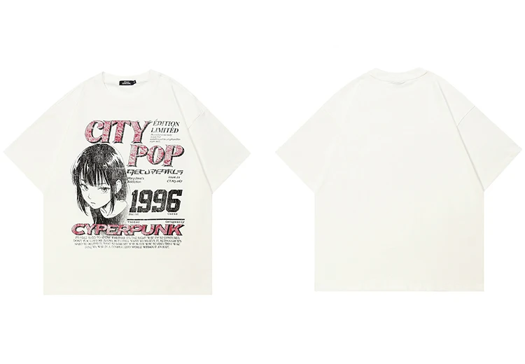 City Pop Anime Portrait Graphic T-Shirt S30e859aee2954ff5be9a6aa70c764fe1F