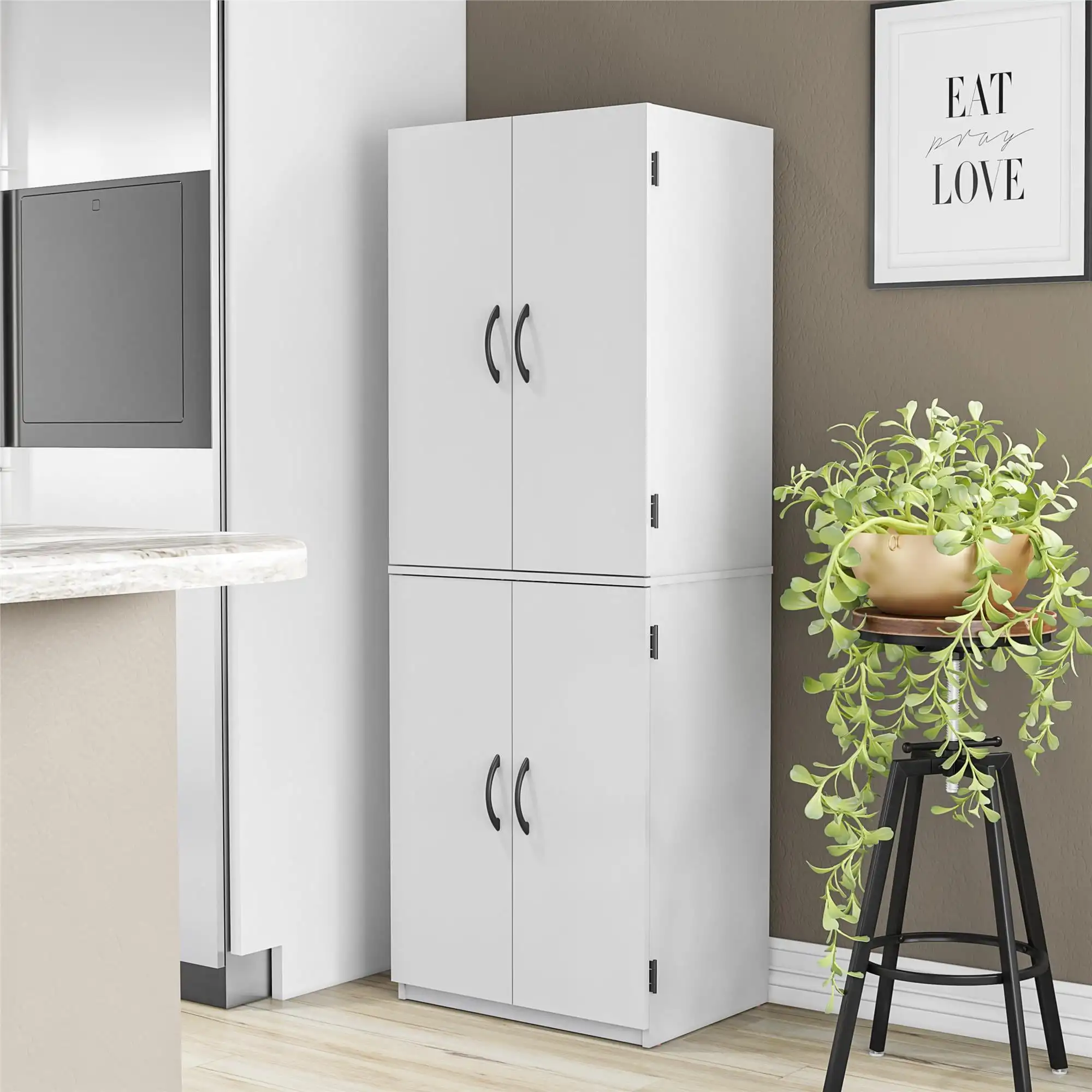 

Mainstays 4-Door 5' Storage Cabinet, Dove Gray