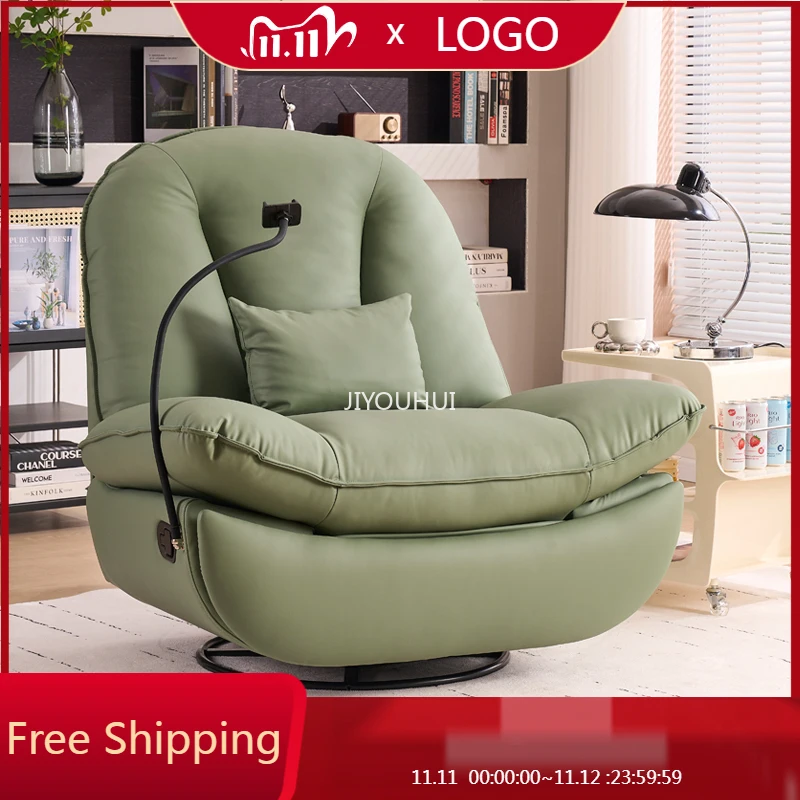 

Single Green Bedroom Reclining Sofa Home Reading Ergonomic Clouds Nail Salon Couch High Quality Cute Sofa Inflavel Furniture