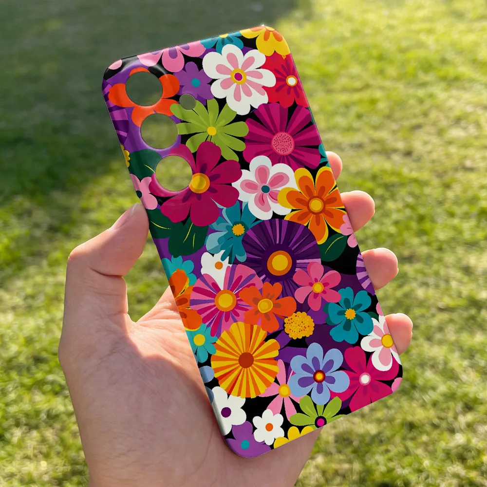 Colorful Vintage Flower Pattern Hard Shell Phone Case