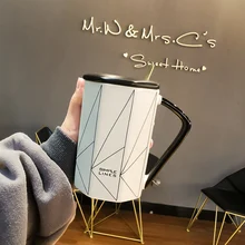 

Mug with Cover Water Cup Male Tea Cup Coffee Cup Ceramic Cup Large Capacity Couple's Cups