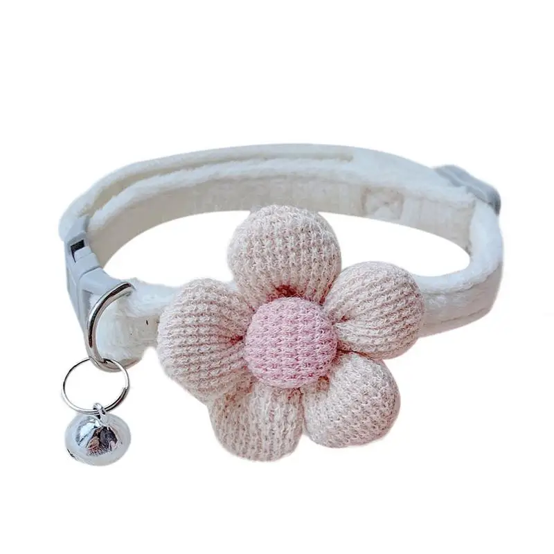 

Kitten Necklace With Flower Comfortable Kitten Collars Removable Flower Adjustable Breakaway Cat Collar Safe Pet Necklace