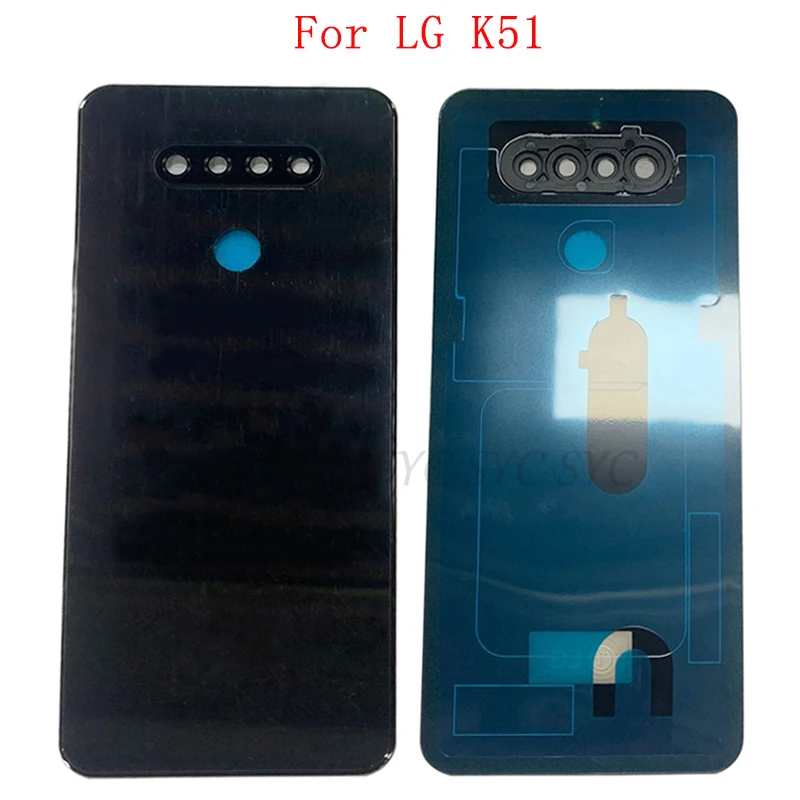 

Крышка батарейного отсека, задняя крышка, чехол для LG K51, задняя крышка с объективом камеры, запчасти для ремонта логотипа