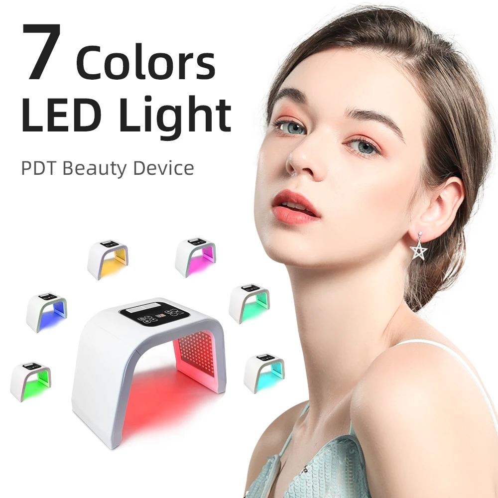 Led Face Mask Light Therapy 7 Color LED Therapy Light Facial Skin Care Tools LED PDT Photon Skin Care Beauty Instrument
