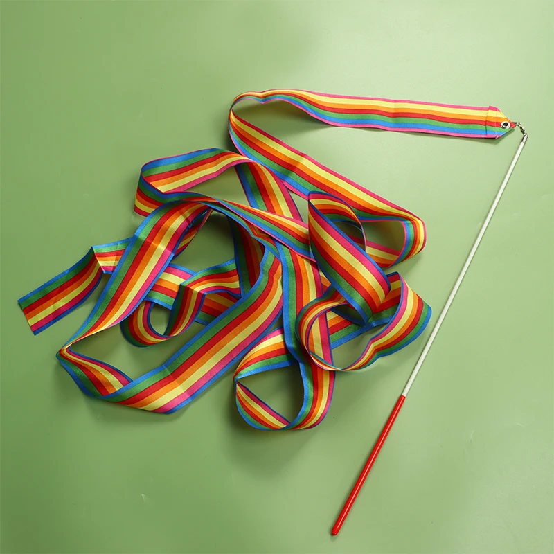 2/4M Professional Colorful Gym Ribbons Dance Ribbon Rhythmic Art Gymnastic Ballet Streamer Twirling Rod Stick For Gym Training