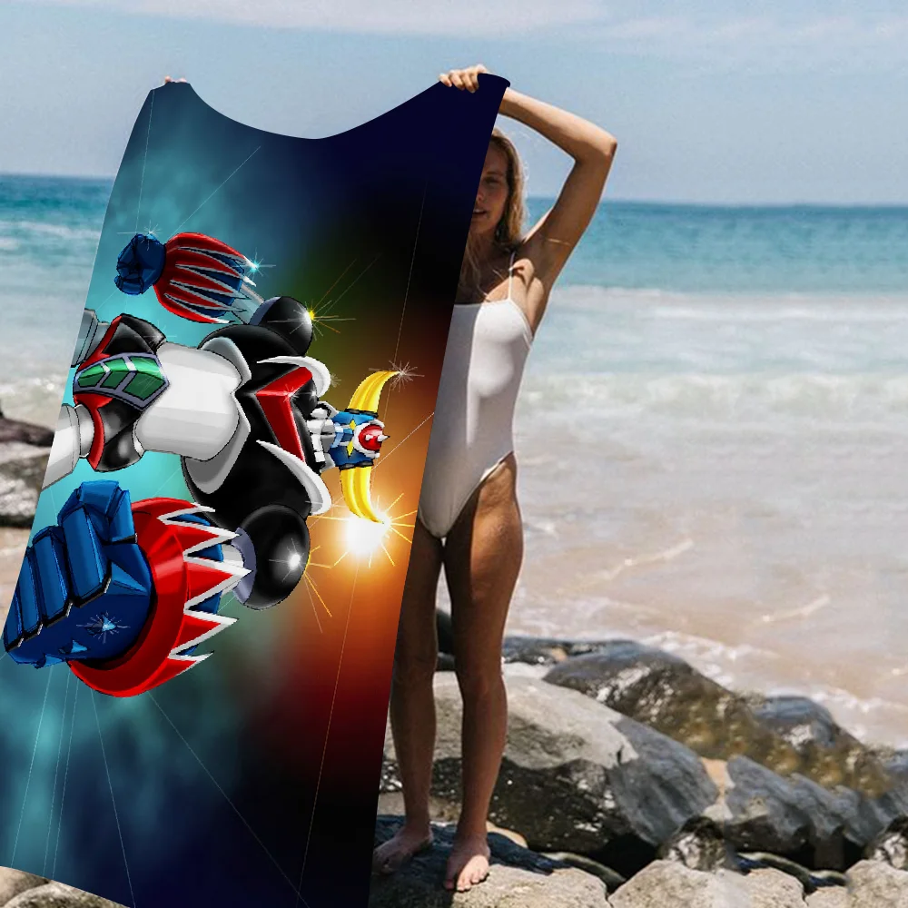 UFO Robot Goldrake Grendizer Sci Fi Beach Towel Cute Kawaii Room Decor Bath Girls Children Hand Towels For Bathroom Shower 5