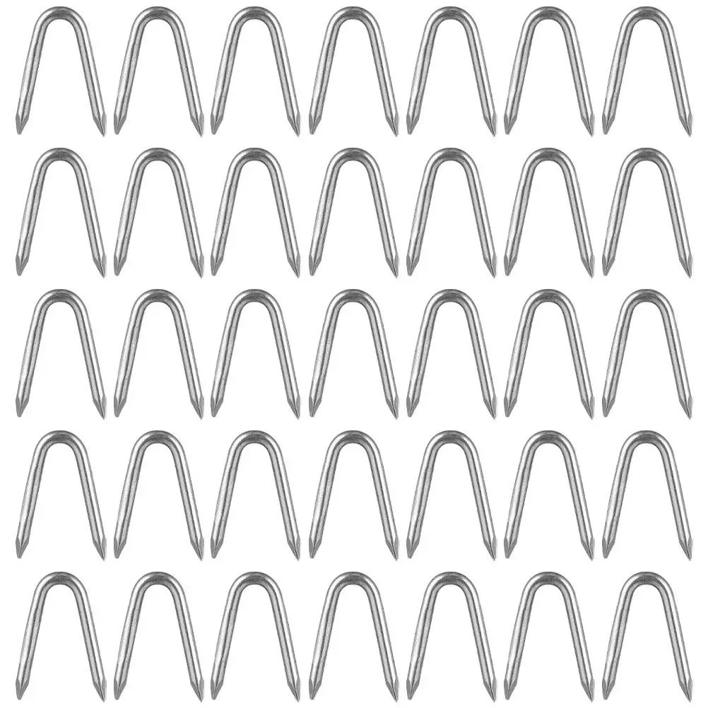 140개 U자형 펜스 스테이플, 고강도 철제 정원 펜싱 고정 장치, 와이어 메쉬 네팅 야외 프로젝트 고정용