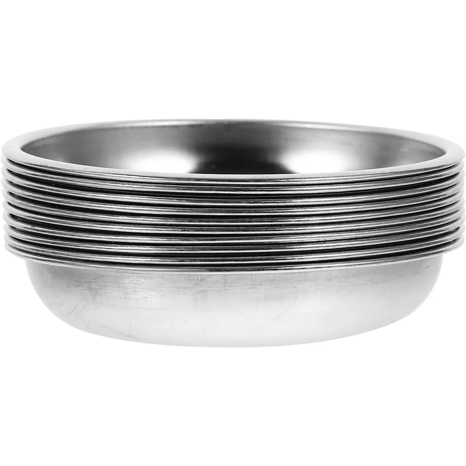 5 Stainless Steel Dessert Plates 9cm Mustard Bowls Sauce Dishes Kitchen Tableware Thickened Ideal Home Restaurant Use
