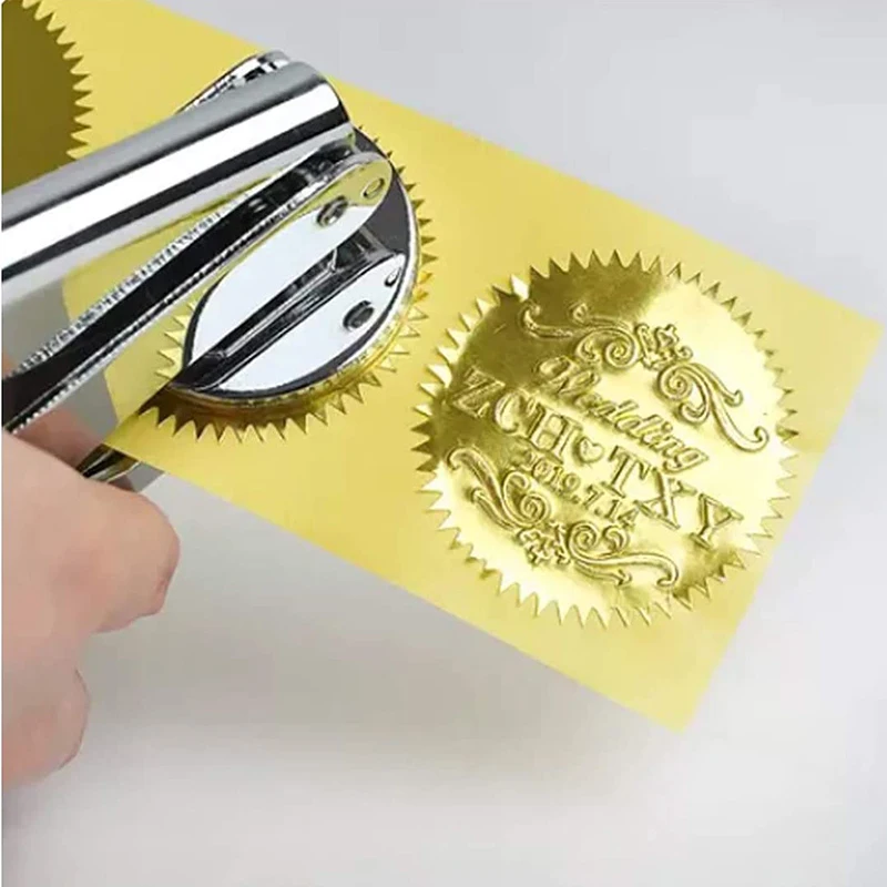 Gold Embossed Wax Seal Looking Love Heart Envelope Seals Stickers 1.5 Inch  Embossing Adhesive Envelope Sealing Label - AliExpress