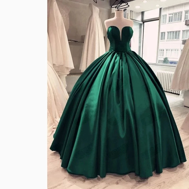 ANGELSBRIDEP Deep Sweetheart Quinceanera Dresses Vestidos De 15 Anos Satin Birthday Princess Party Gowns Customized