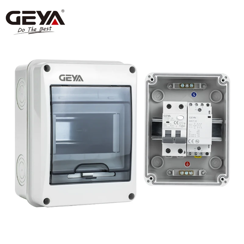5/8Ways Waterproof Electrical Distribution Box GEYA Copper Bar Circuit Breaker MCB Power Plastic Junction Wire Box