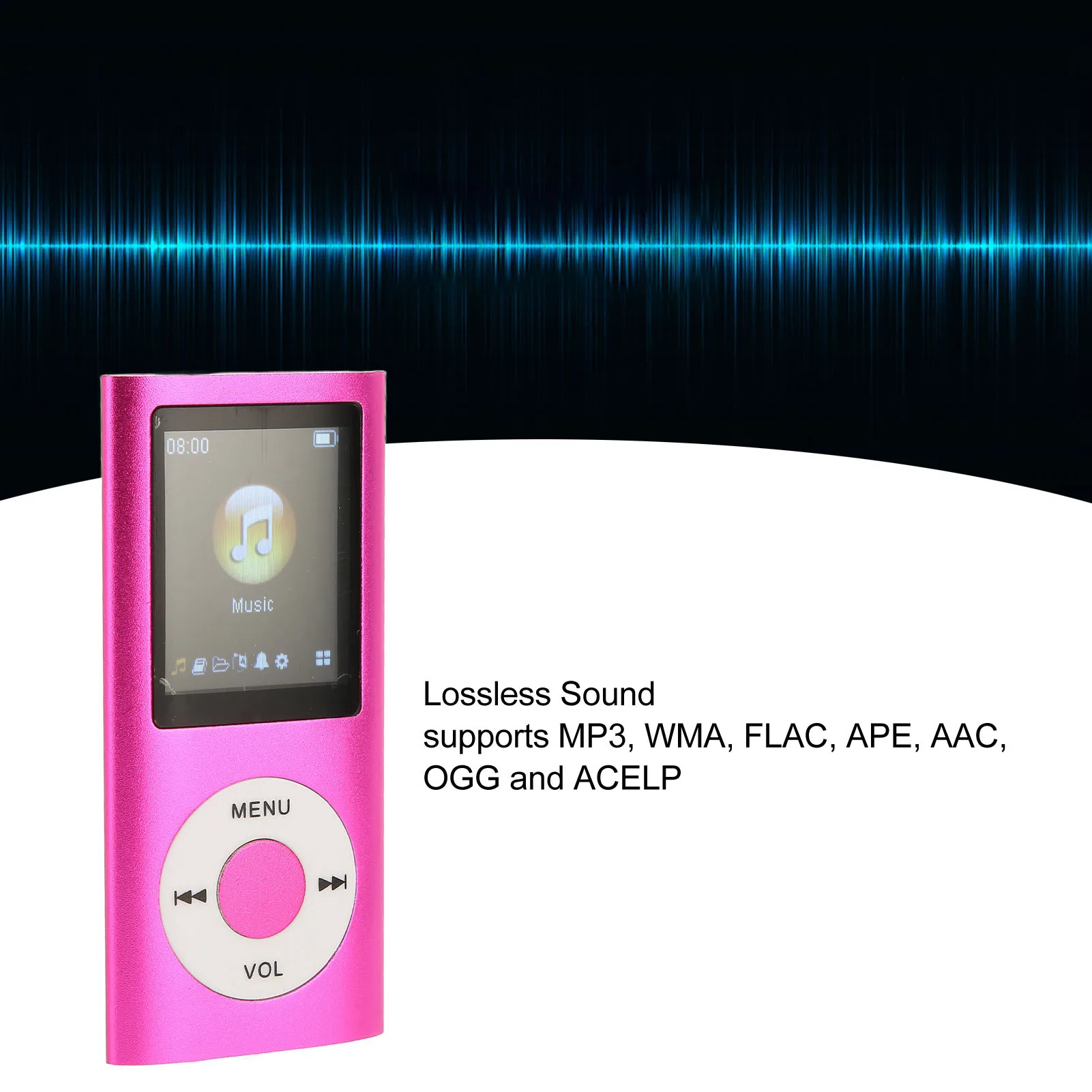 MP3 Music Player 1.8in Player Support Memory Card Ultra Thin LCD MP3 Player with Bluetooth for Students Running Walking
