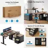 Electric L-Shaped Standing Desk, Adjustable Height Executive Desk with 4 Memory Presets, 55 x 23.6 Walnut Desktop for Home Offic 1