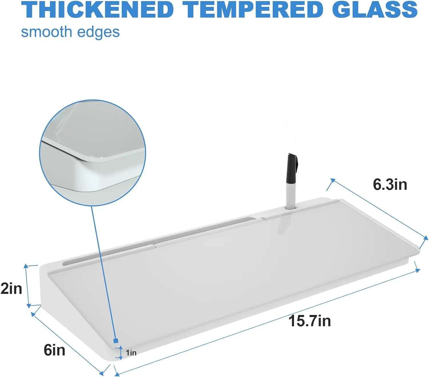 Desktop Whiteboard Storage Writing Board Tempered Glass Portable Desk Work Reminder Board Storage Message Board 6