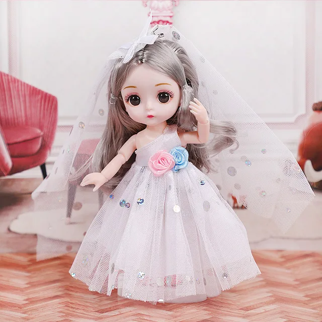 BJD dolls 13 Movable Joint 1/12 16cm Princess Dress Up Doll Wedding Suit Cute Doll Girls Toys Clothes Accessories Birthday Gifts 2