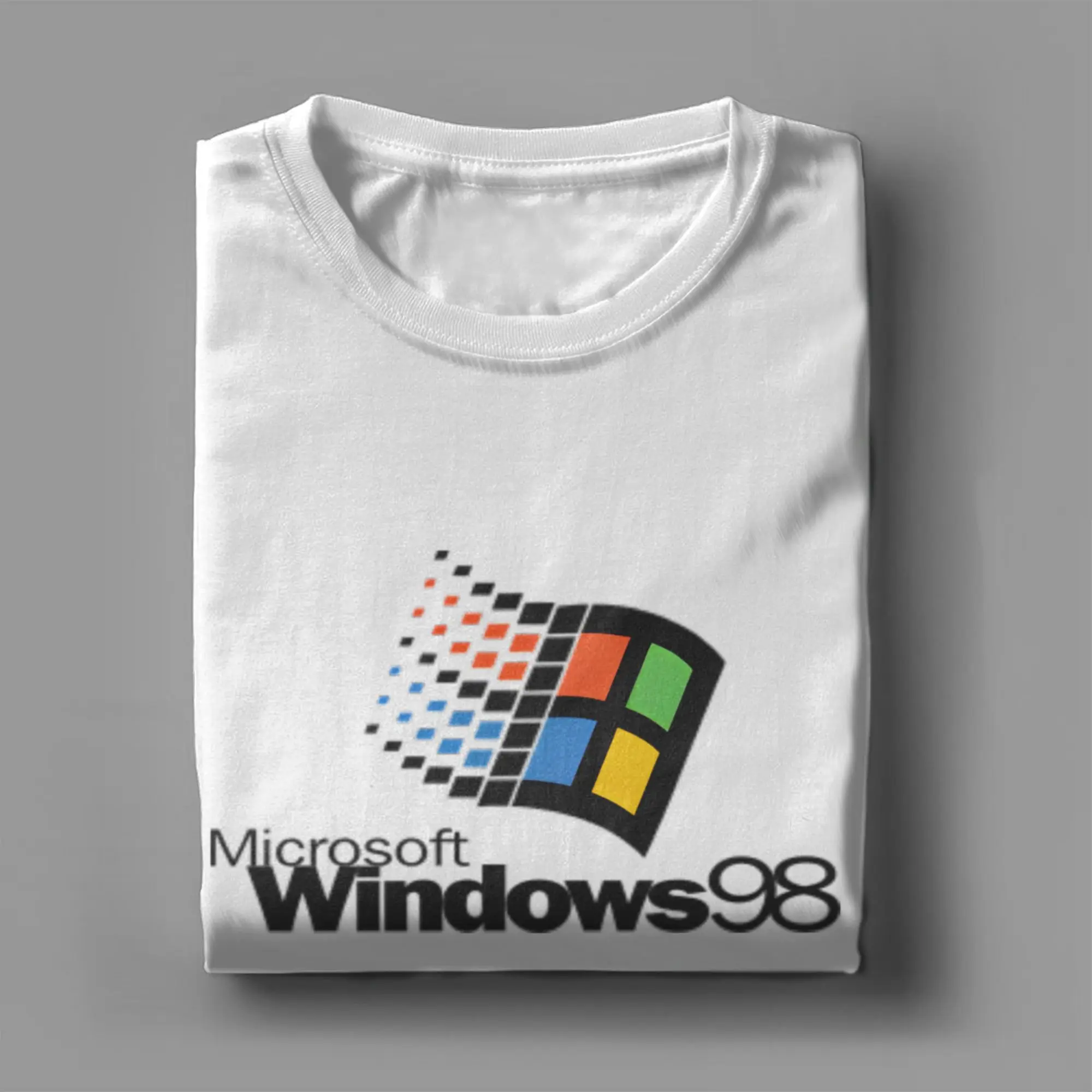 Männer Windows 98 gestapeltes Logo T-Shirts Baumwollkleidung Neuheit Kurzarm O-Ausschnitt T-Shirts Sommer T-Shirt