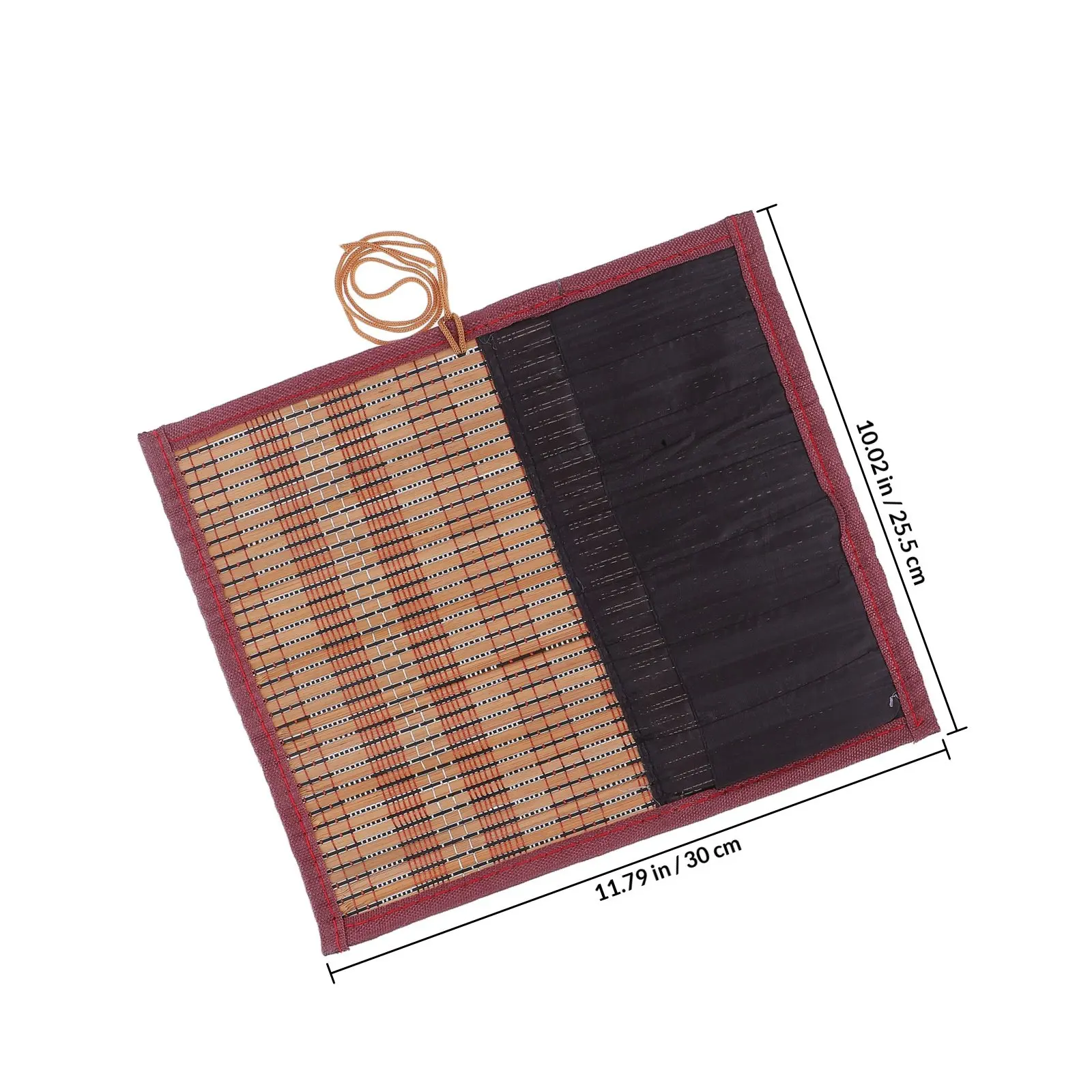 튼튼한 대나무와 캔버스 롤- 도구 정리함 수채화 서예 용품 휴대용 페인팅용 브러쉬 펜 홀더