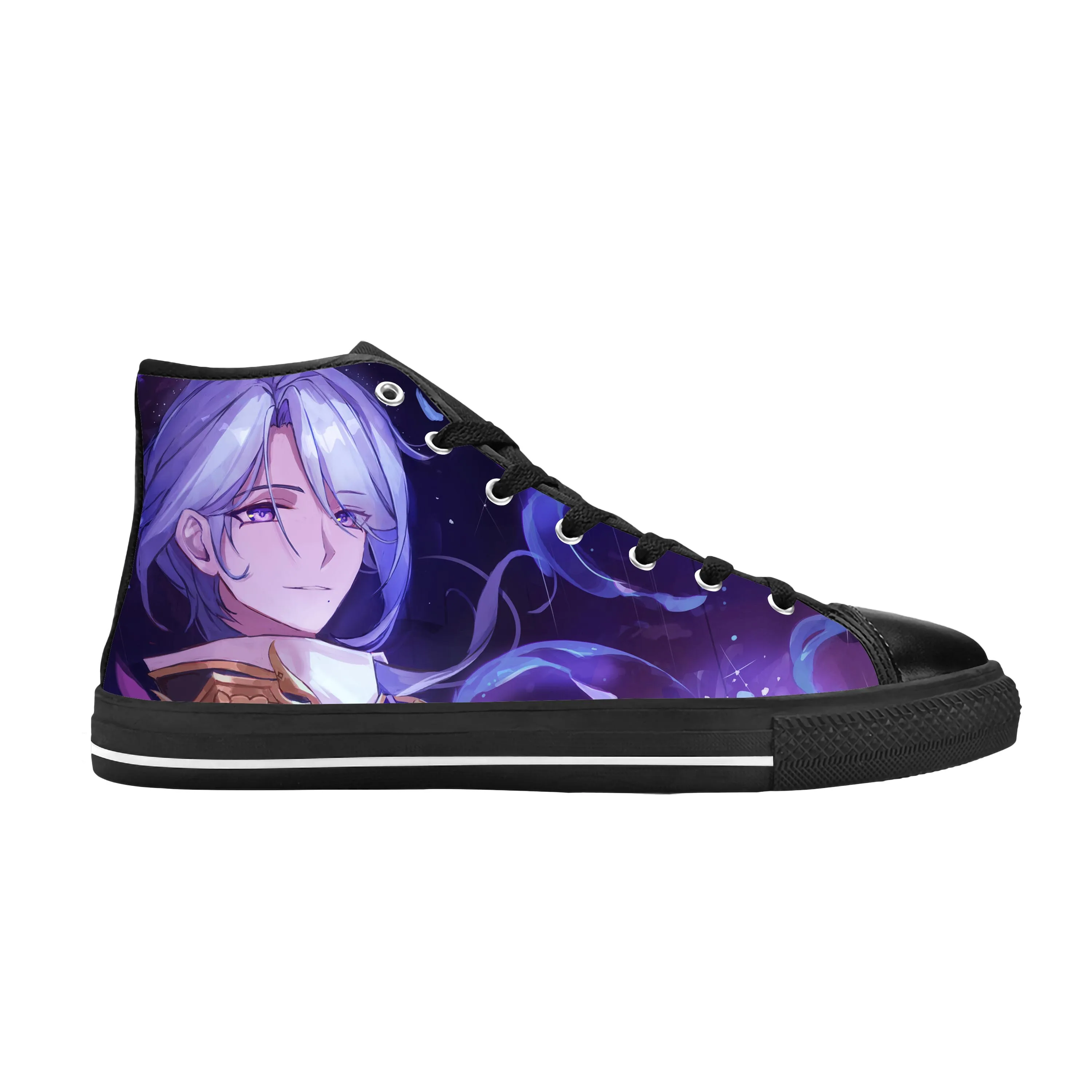 

Anime Manga Cartoon Genshin Impact Kamisato Ayato Casual Cloth Shoes High Top Comfortable Breathable 3D Print Men Women Sneakers