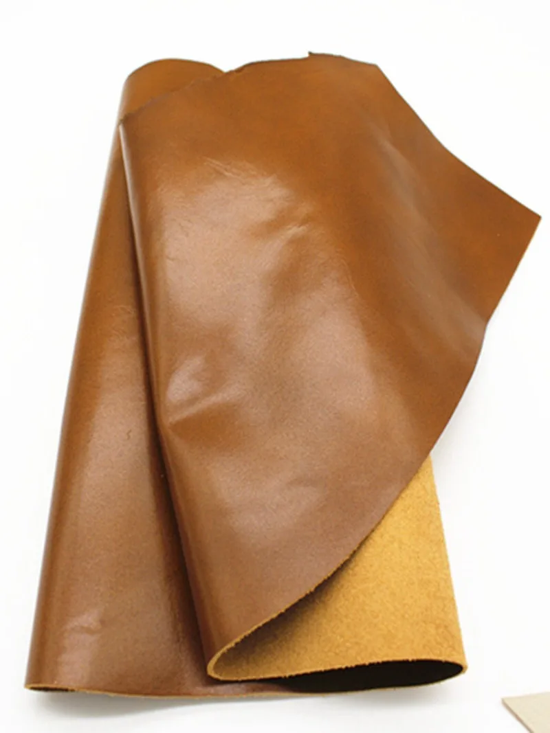 브라운 플레인 위브 오일 왁스 가죽, 최상층 소가죽 아트 유럽식 소파 시트 침대 옆 가죽 1.2MM 두께