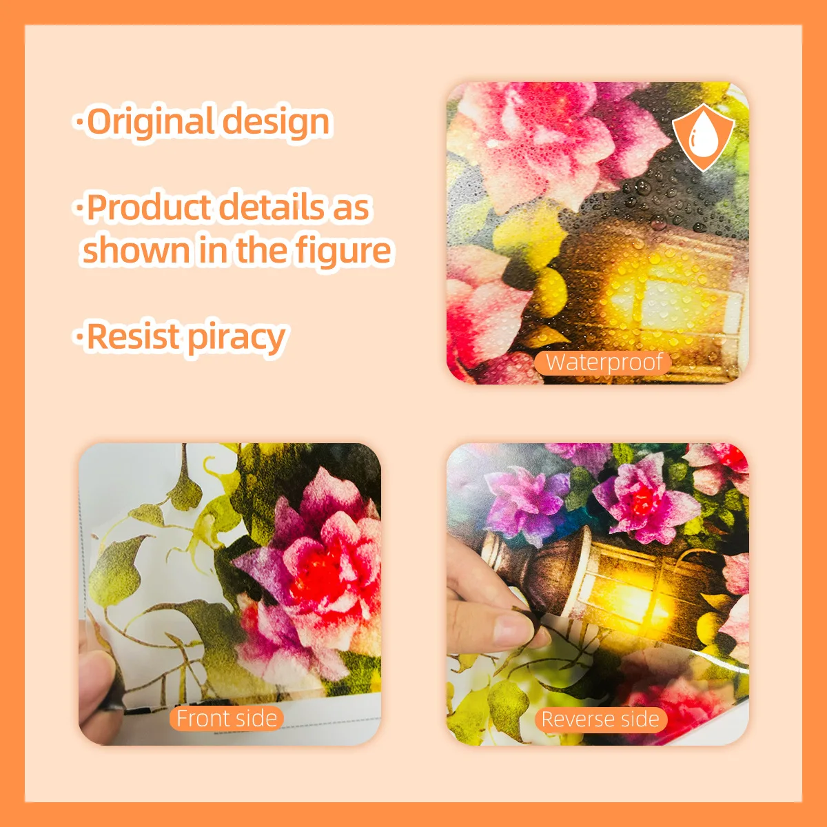 European Ins-Style Flower & Streetlight Wall Sticker - Self-Adhesive Decal for Bedroom, Living Room Background Wall (30x40cm)