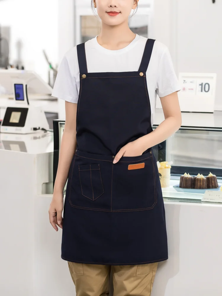 

Apron Wear to Work Waiters Food Service Clothes Women Long Hotels Coffee Artist Uniform Chef Kitchen Man Tablier Cuisine Homme