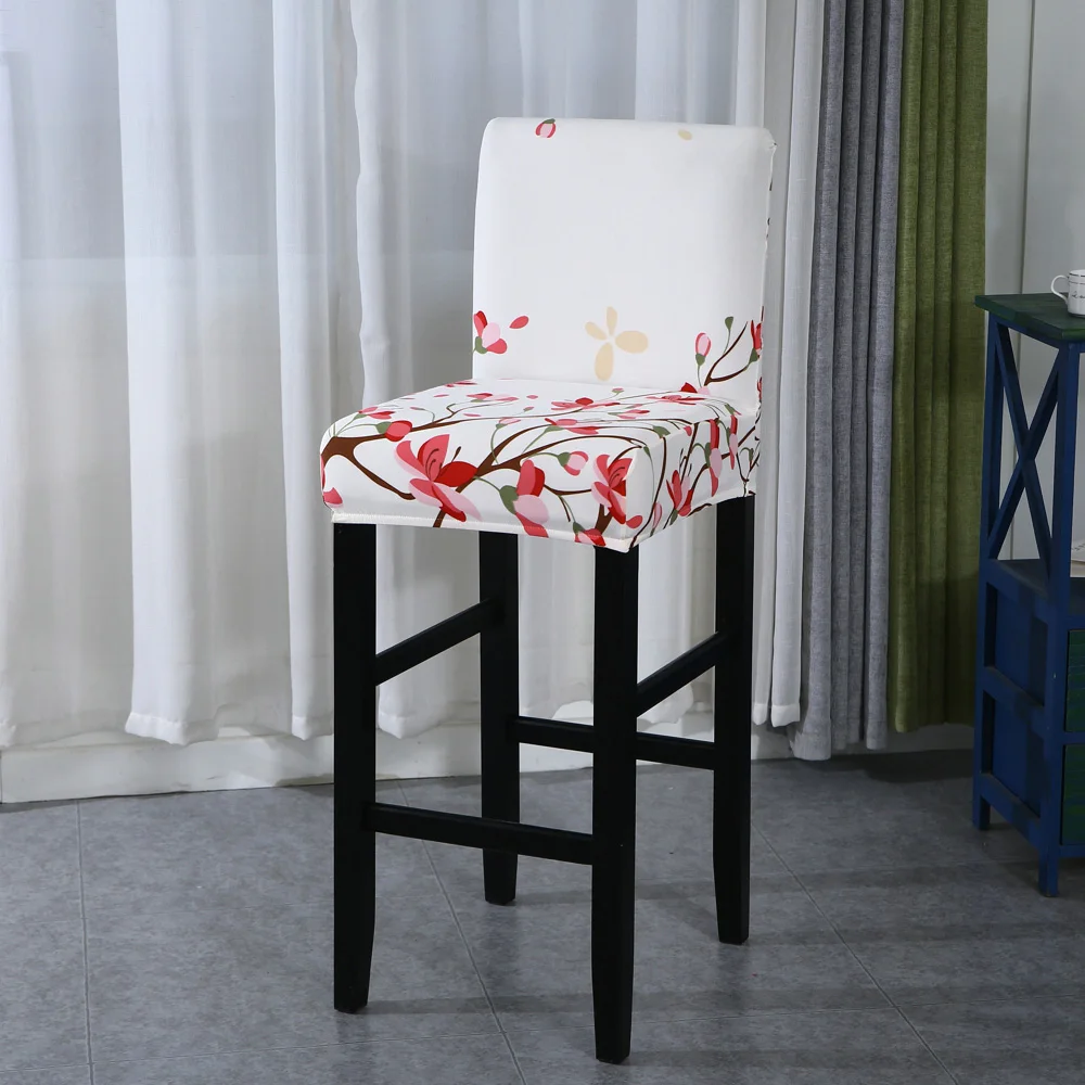 Stretch Bar Stool Slipcover - Removable Furniture Seat Cover for Counter and Pub Chairs