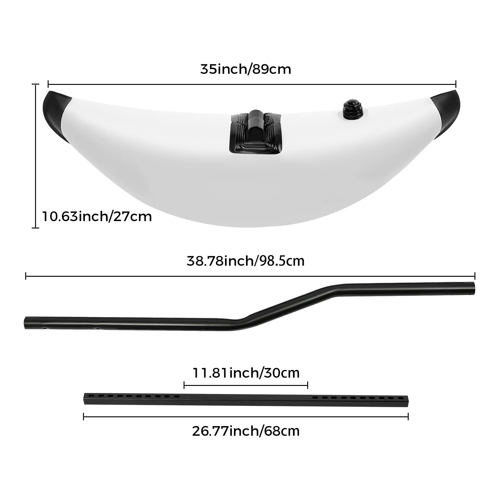 Bananenförmige Kajak-Stabilisatoren, PVC Aufblasbare Schwimmstützen mit Seitenarmen, Passend für Kanus und Angelboote – Detail 1