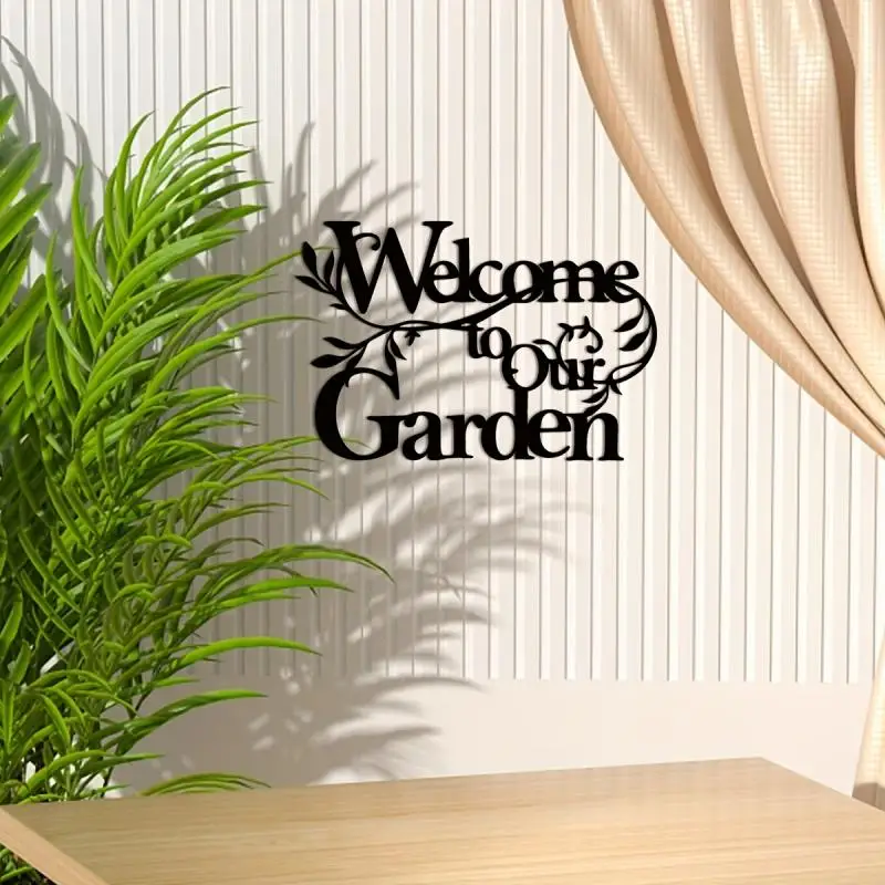 Welcome To Our Garden Sign Metal Garden Sign Decorative Wall Hanging