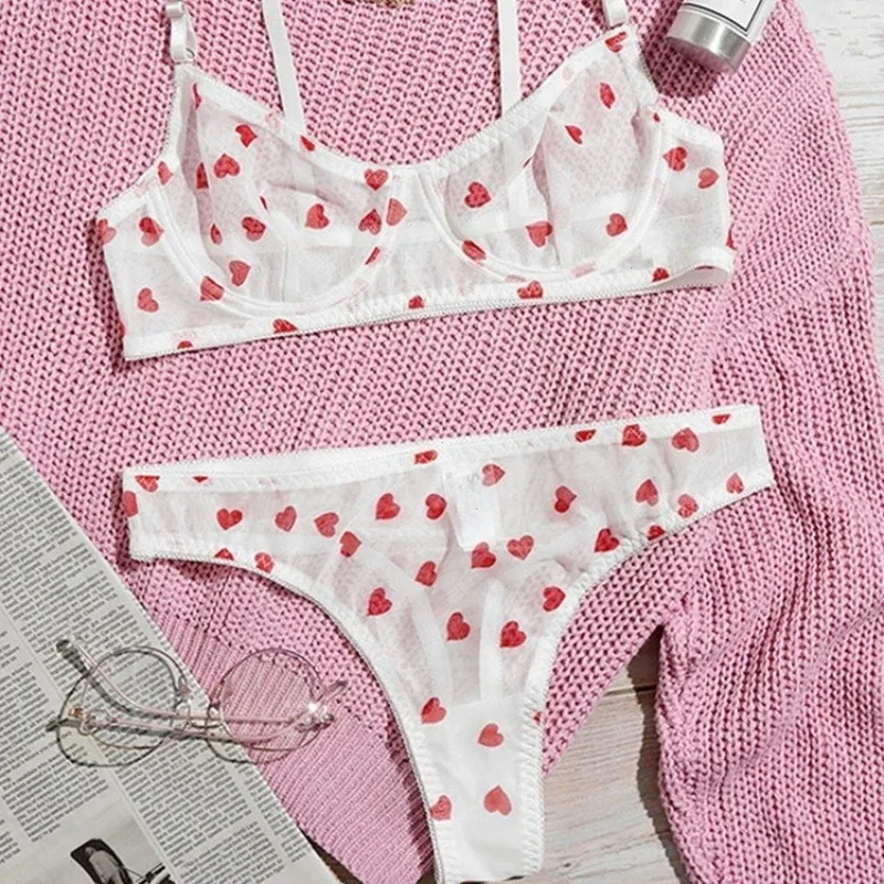 Ensemble de lingerie transparente pour femmes, sous-vêtements féminins, shorts de corps, soutien-gorge push-up, sous-vêtements sexy