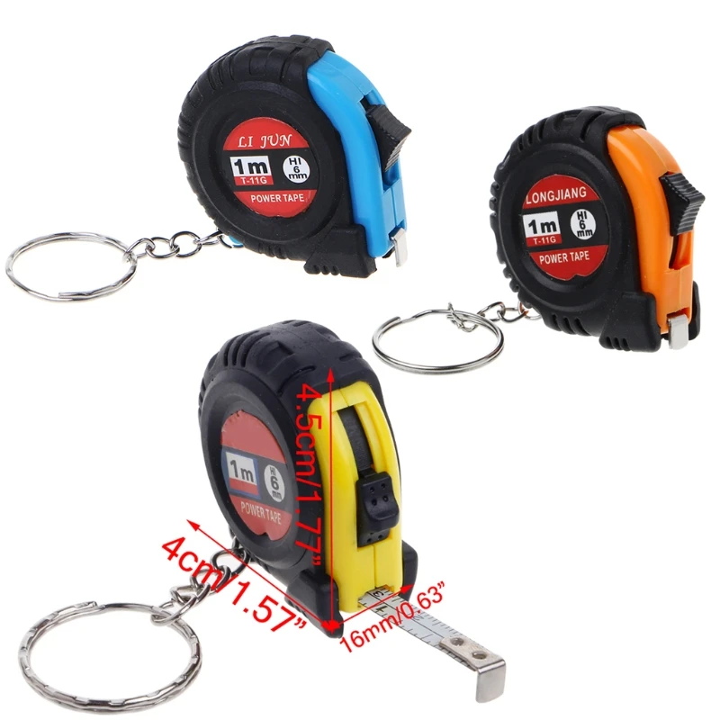 

A2UD Retractable Ruler Tape Measure for Key Chain Mini Pocket Size Metric 1m