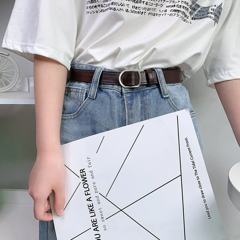 여성용 럭셔리 노홀 벨트, 허리띠 버클 핀 벨트, 청바지 장식, 얇은 PU 가죽 허리 스트랩, 패션 원피스