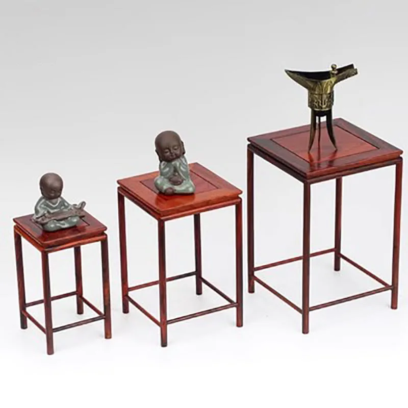 Pottery Bonsai Vase, Square Base, Ming Style, Flower Pot, strange Stone, Antique Flower Rack