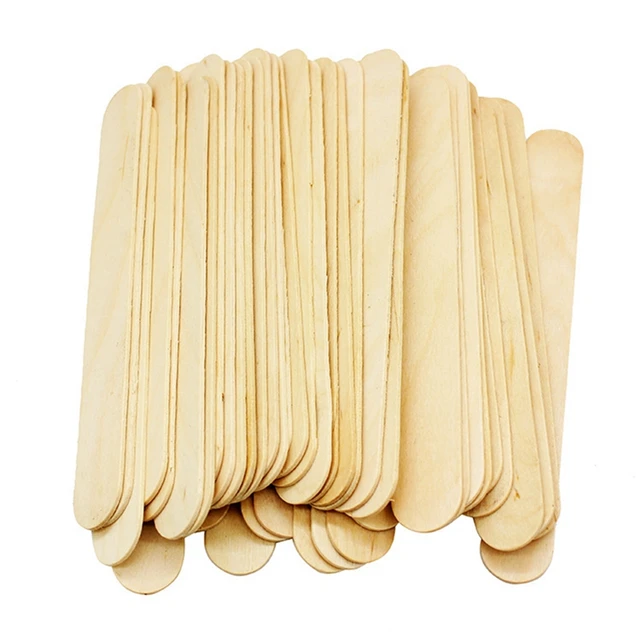 [100 Count] Jumbo 6 inch Wooden Multi-Purpose Popsicle Sticks,Craft, Ices, Ice Cream, Wax, Waxing, Tongue Depressor Wood Sticks