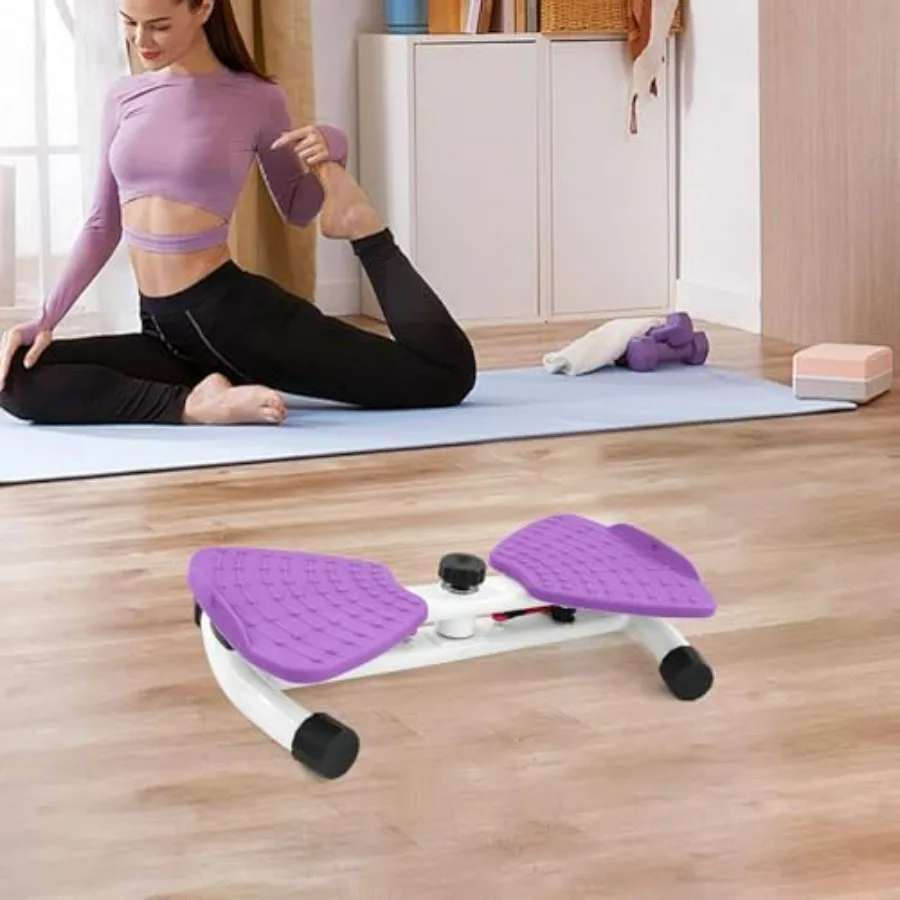 Waist Twister Exercise Board With Resistance Bands, Waist Twister Machine Exercise Purple, Pp Iron Construction,Dual Pedal Desig