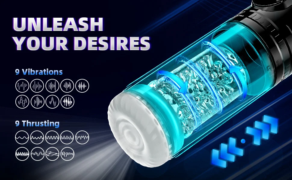 HeartCaptor Electric Thrusting Rotating Piston Stroker for Men Automatic Telescopic Masturbation Cup TPE ABS Material - Details 17
