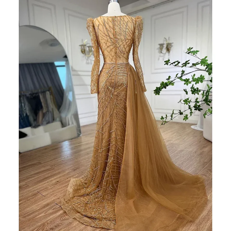 black and gold dress shirts Wedtrend Women Sparkly Golden Long Prom Dress with Slit Mermaid Spaghetti  Straps Corset Evening Party Dress with Lace Up Back – WEDTREND main image 1