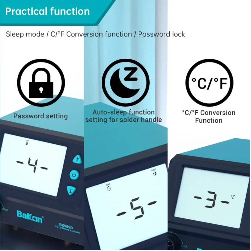 BK969S soldering station t12 heating core 75W large screen digital display lead-free constant temperature soldering machin