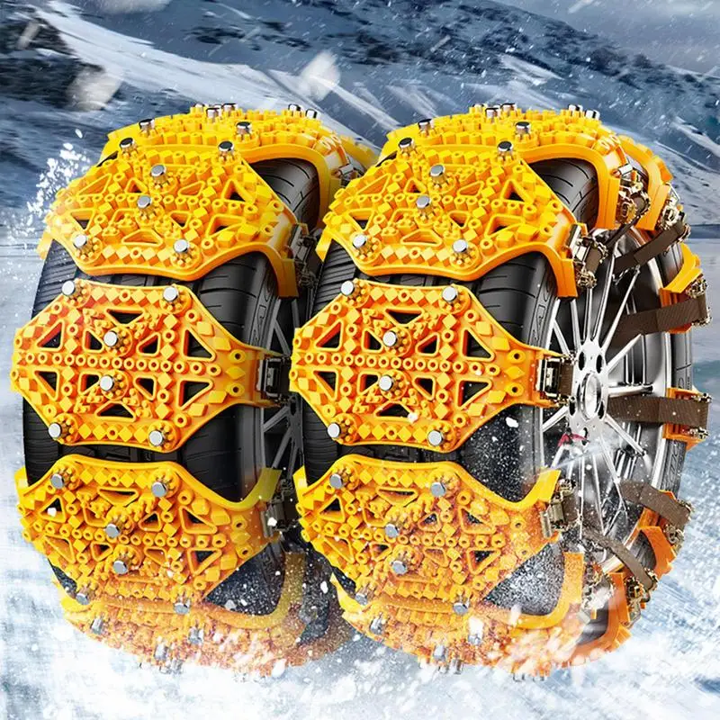 Car Anti-skid Chain Snow Chains For Car Tires Auto Traction Chain Thickening Portable Chains Steel Plate Gear Design For Cars