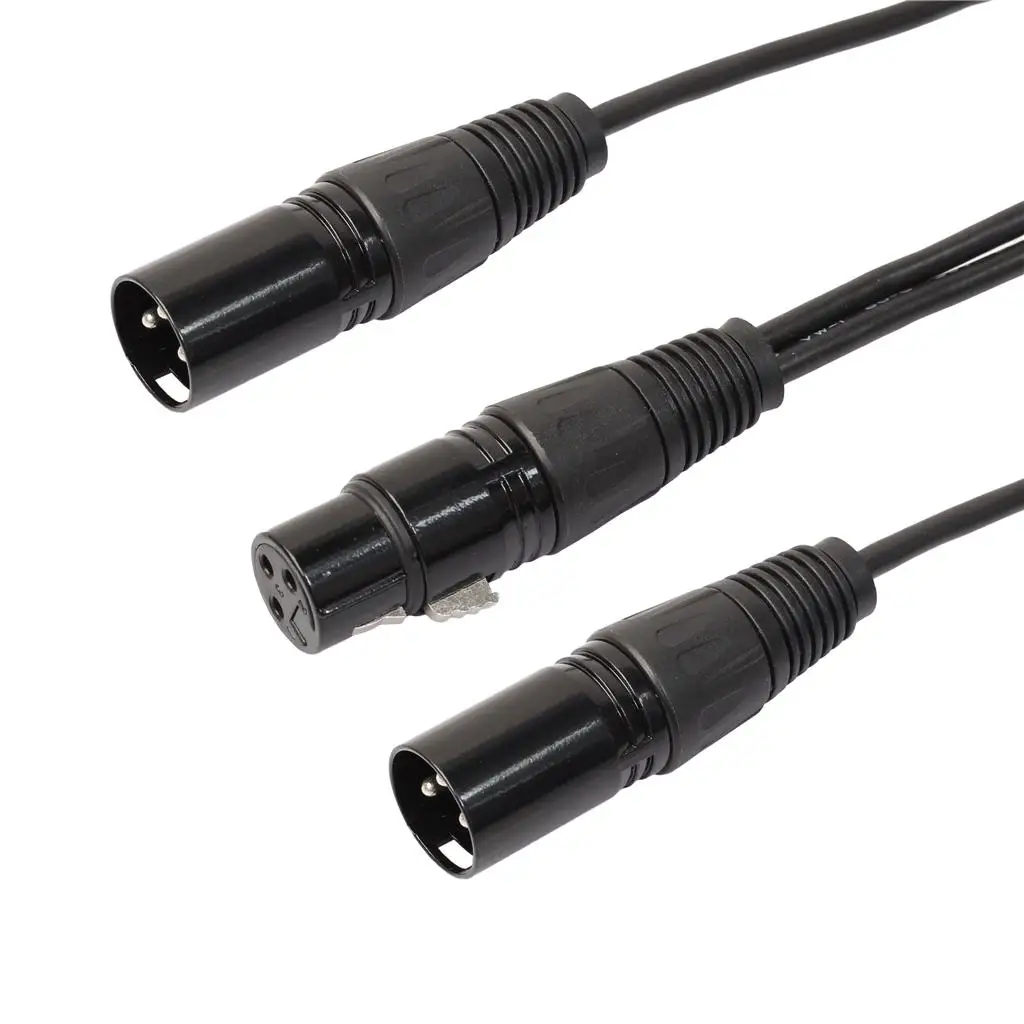 XLR 마이크 케이블 3핀 Y 스플리터 오디오 패치 커넥터 스튜디오 마이크 DJ 믹서용 아연 합금 내구성 어댑터