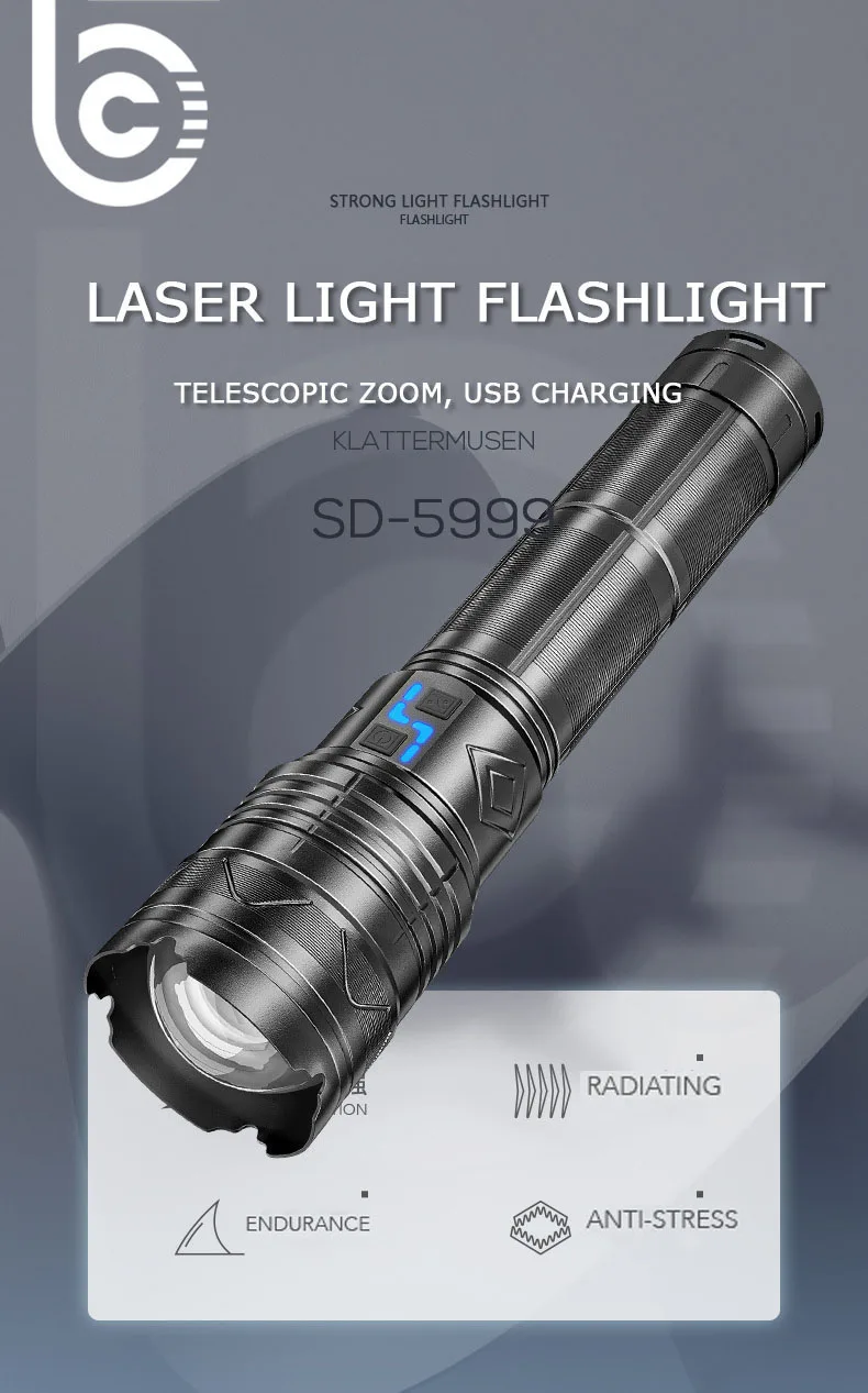 Super Bright Long Range Powerful LED Flashlight Type-C USB Rechargeable24000mAh/11200mAh Torch Light