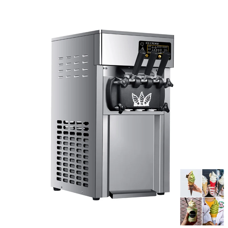 

Desktop Small Soft Ice Cream Machine 3 Flavors Ice Cream Makers 110V 220V
